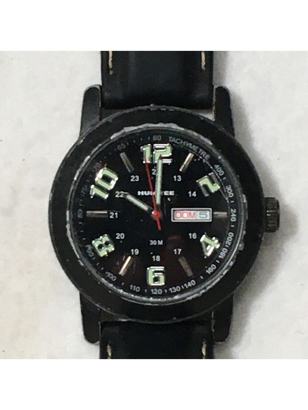 Humvee HF-19 Men’s Quartz Field Watch Day/Date Tachymeter NEEDS BATTERY SEE PICS